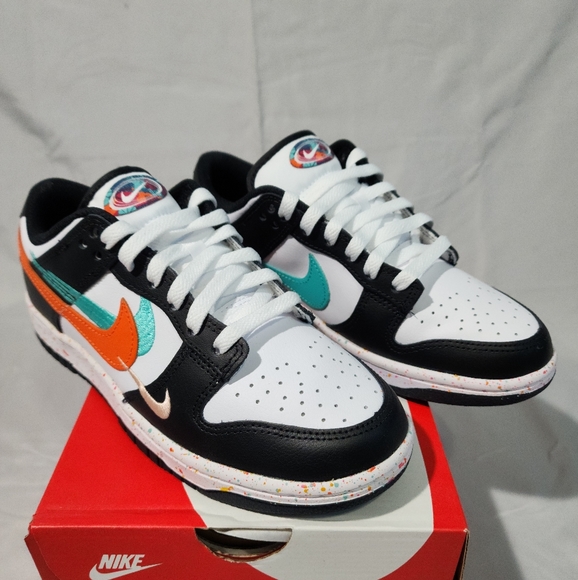 New Nike Dunk Low Multiple Swooshes White Washed Teal (W) Size 7 - Picture 3 of 9